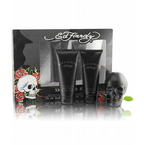 Ed Hardy Skulls & Roses Gift Set by Christian Audigier - Luxury Perfumes Inc. -