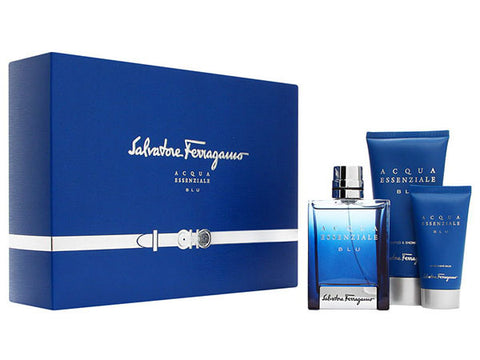 Acqua Essenziale Blu Gift Set by Salvatore Ferragamo - Luxury Perfumes Inc. -