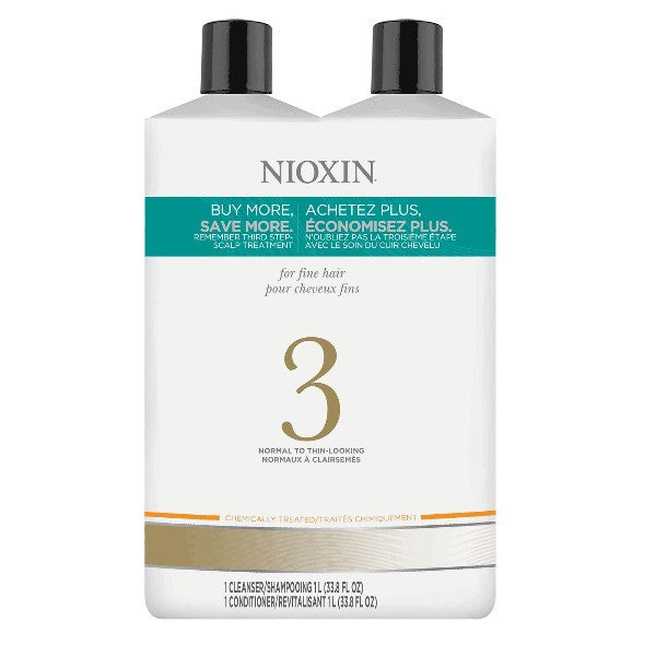 Nioxin System 3 Cleanser & Scalp Therapy Liter Duo by Nioxin - Luxury Perfumes Inc. -