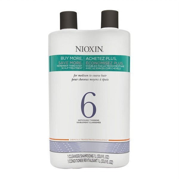 Nioxin System 6 Cleanser & Scalp Therapy Liter Duo by Nioxin - Luxury Perfumes Inc. -