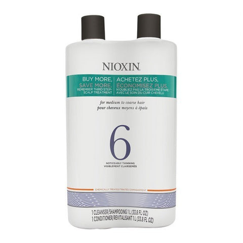 Nioxin System 6 Cleanser & Scalp Therapy Liter Duo by Nioxin - Luxury Perfumes Inc. -