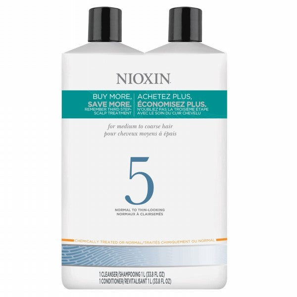 Nioxin System 5 Cleanser & Scalp Therapy Liter Duo by Nioxin - Luxury Perfumes Inc. -