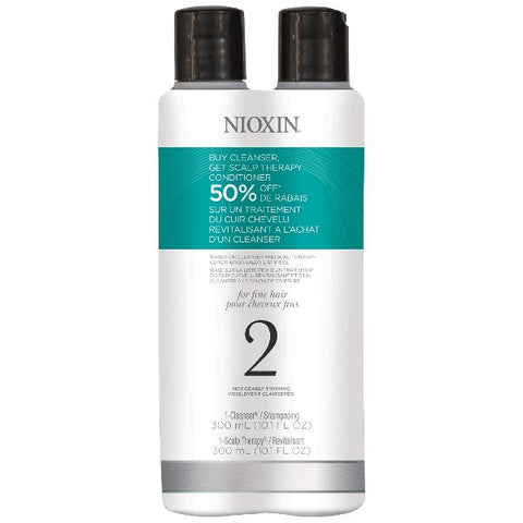 Nioxin System 2 Cleanser & Scalp Therapy Duo by Nioxin - Luxury Perfumes Inc. - 