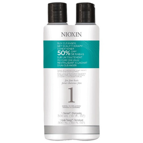 Nioxin System 1 Cleanser & Scalp Therapy Duo by Nioxin - Luxury Perfumes Inc. -