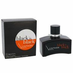 Black is Black Vintage Vinyl by NuParfums, 3.4 oz Eau De Toilette Spray for Men