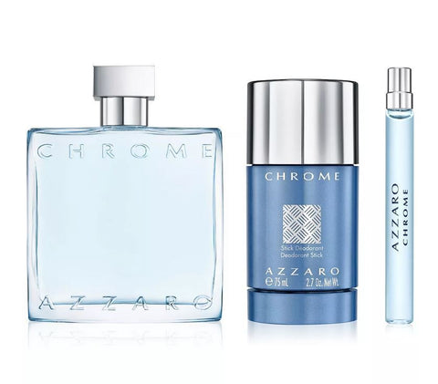 Chrome Cologne 3 Piece Gift Set by Azzaro