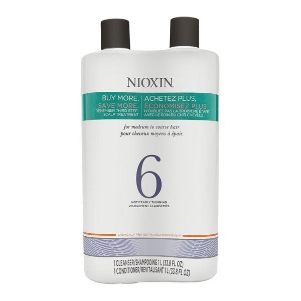 Nioxin System 6 Cleanser & Scalp Therapy Liter Duo by Nioxin - Luxury Perfumes Inc. - 