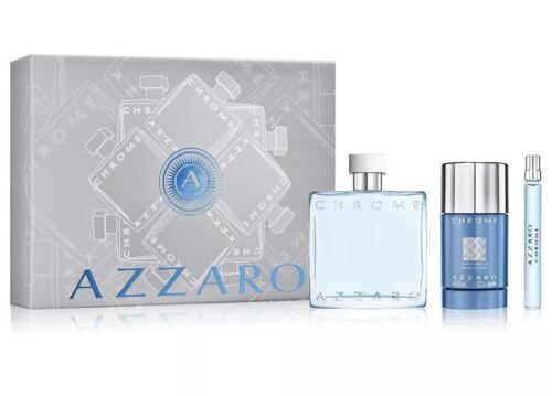 Chrome Cologne 3 Piece Gift Set by Azzaro