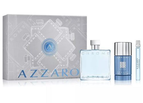 Chrome Cologne 3 Piece Gift Set by Azzaro